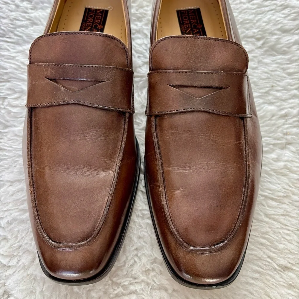 Mercanti Fiorentini Brown Genuine Leather Loafers size 9.5 M
